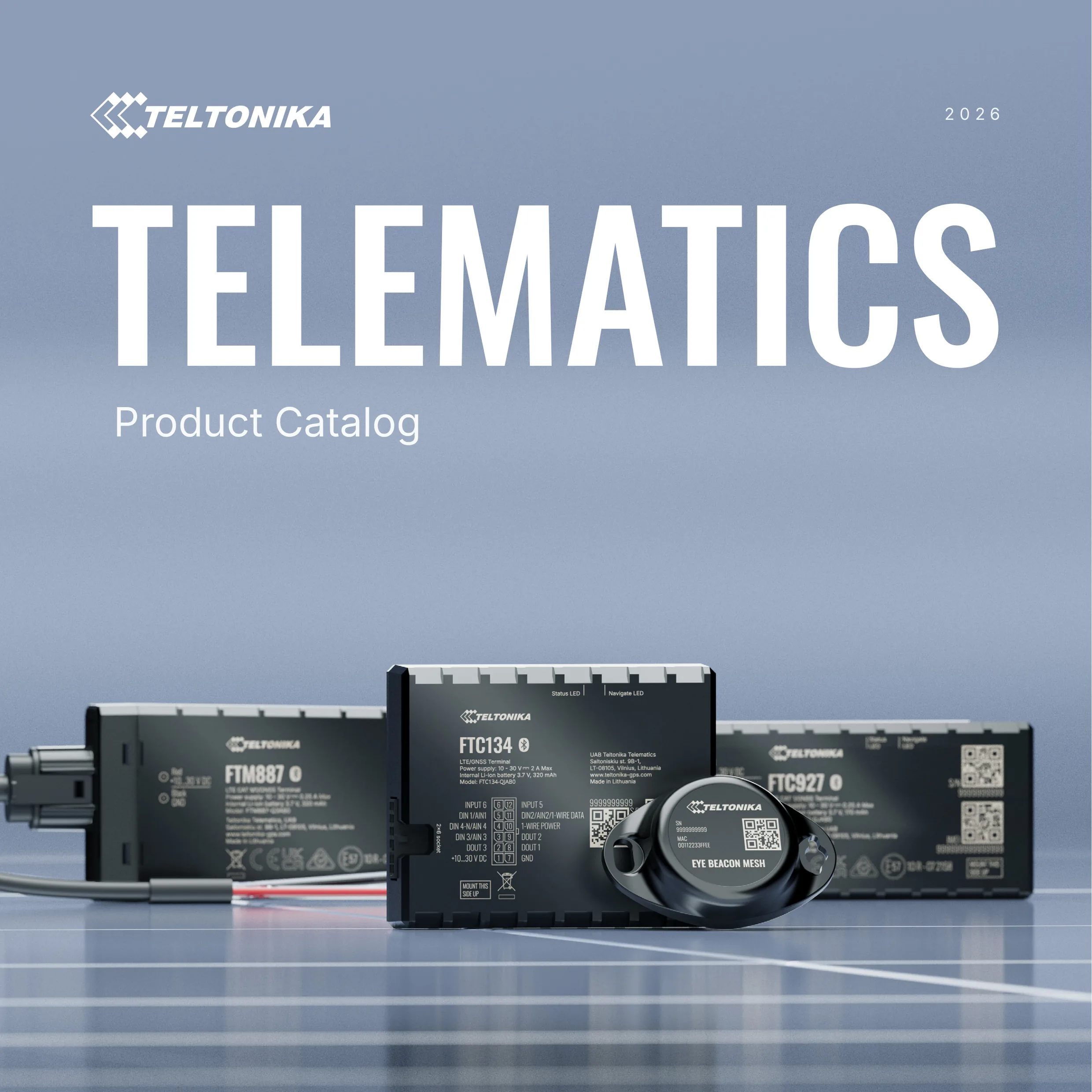 Titelseite des Teltonika Telematics Product Catalog 2026